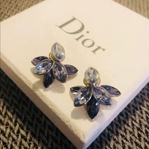 SOLD Authentic Dior Flower Earings (Blue)